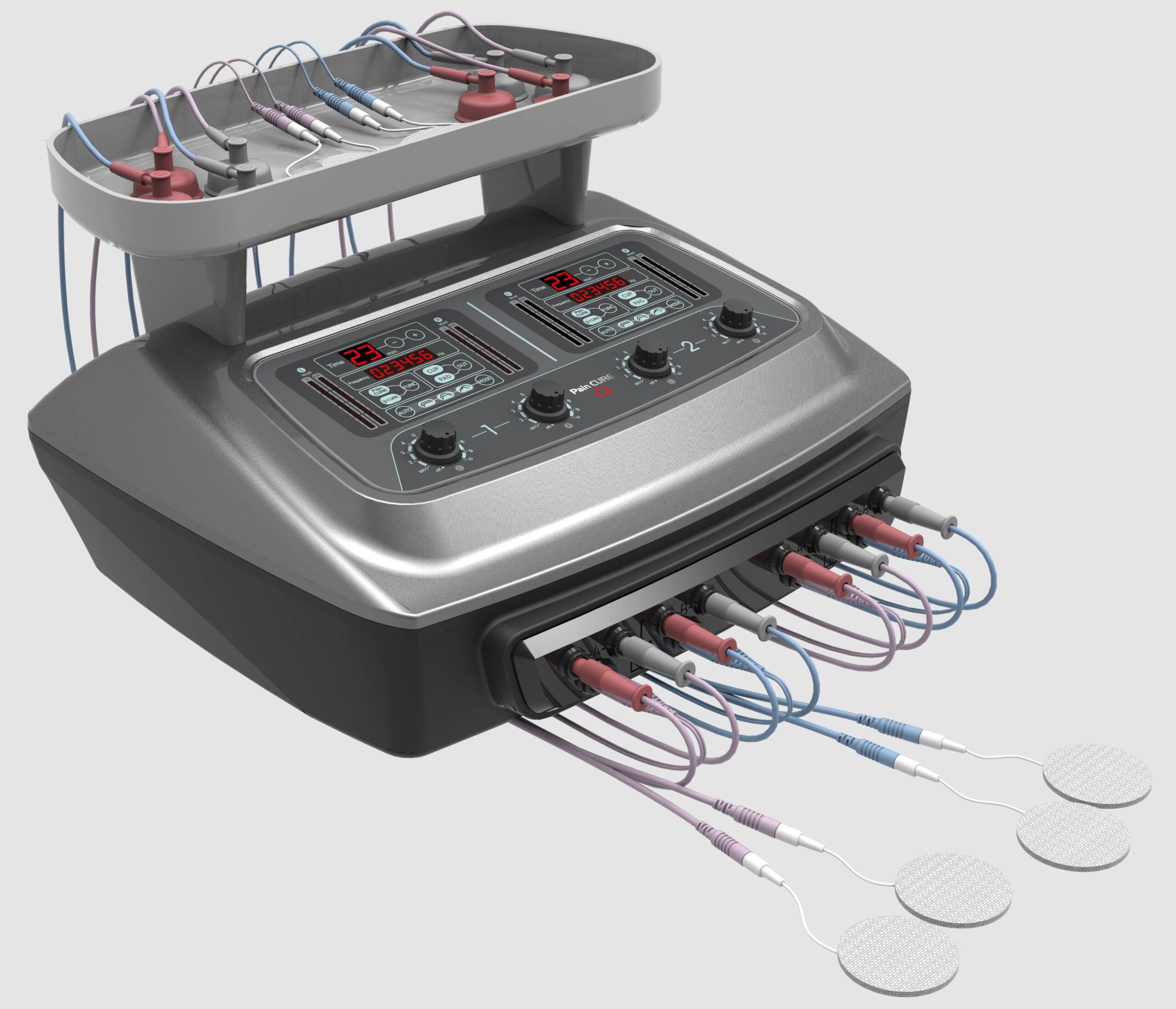 치료 케이블 연결 이미지 (본체 기능 시각화)