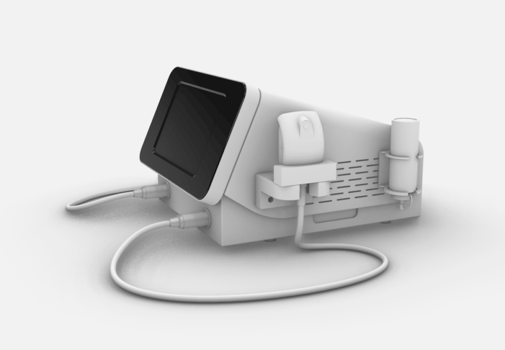 의료기기디자인 ESET 우측면 및 핸드피스 거치대, 깔끔한 케이블 정리